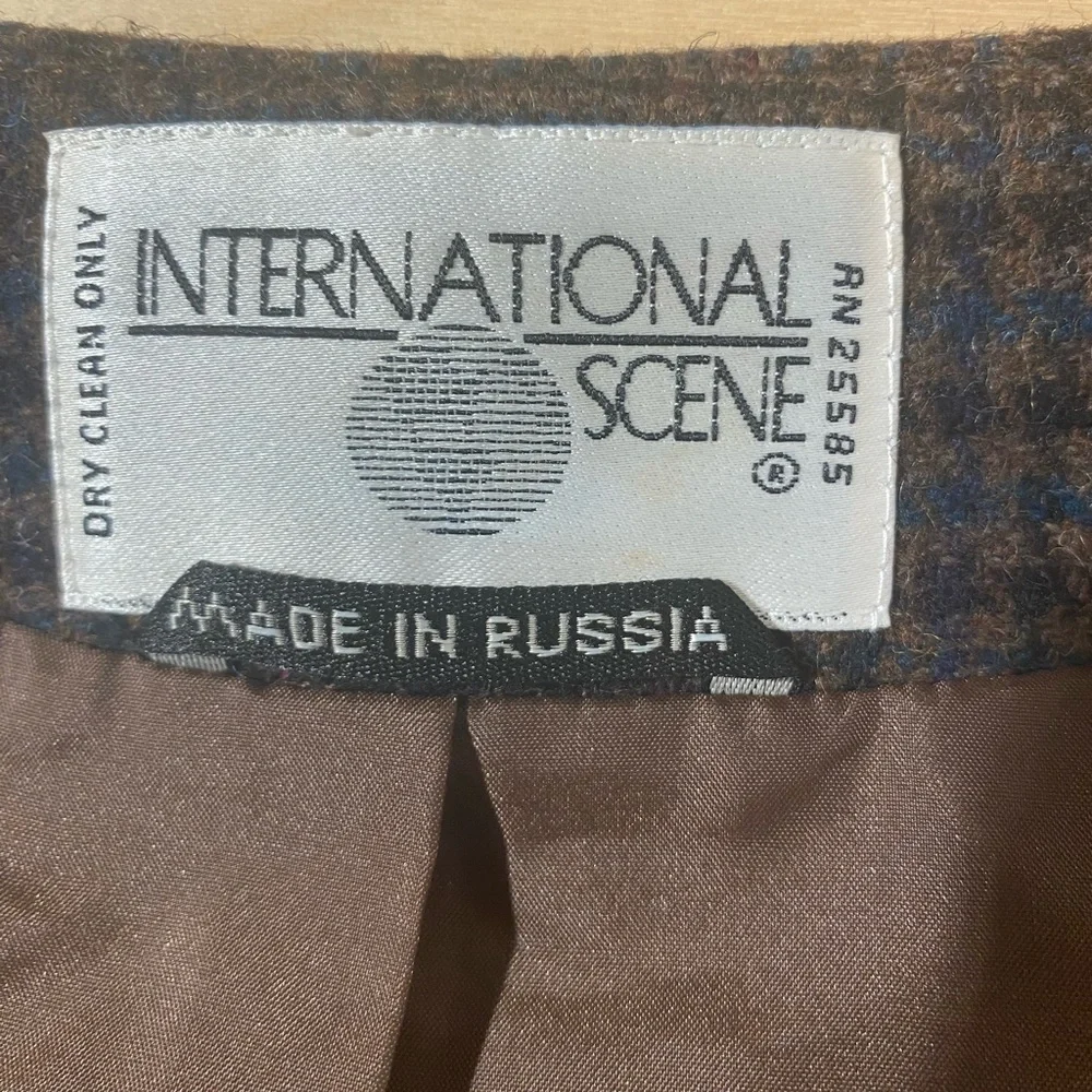 International Scene Wool Plaid Patchwork Vest Made in Russia 14 (QM) - Picture 5 of 8